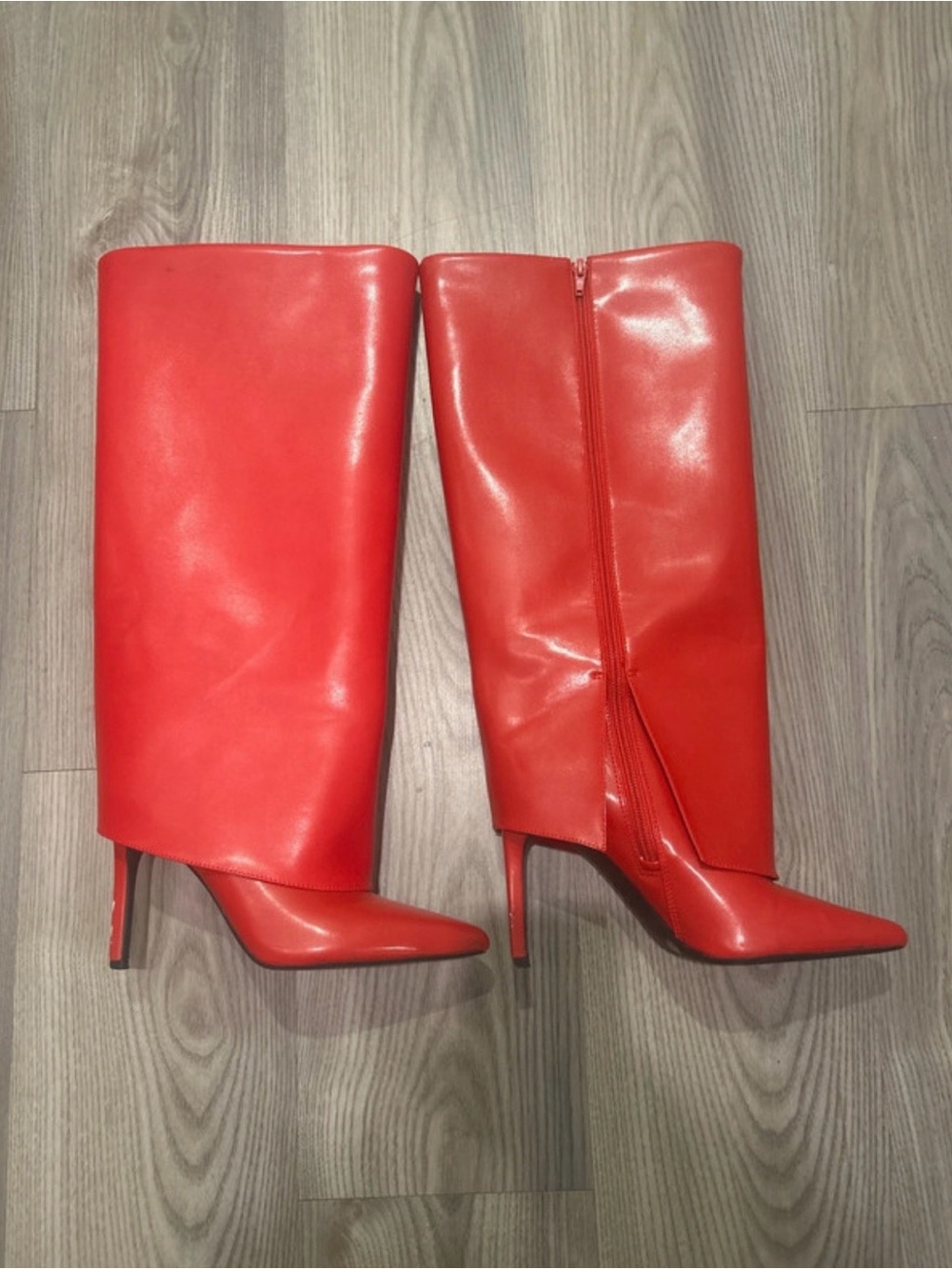 INC International Concepts Red Pointed-Toe Stiletto Knee Boots